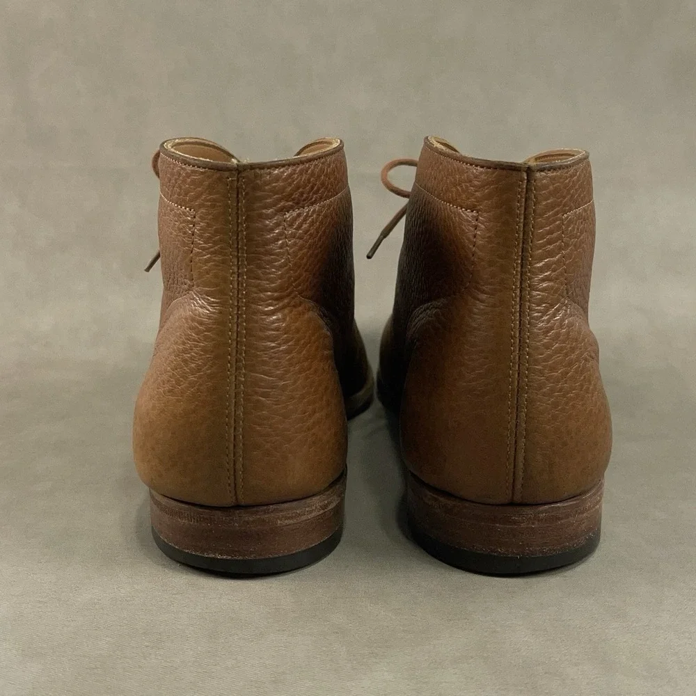 John Lobb Brown Grain Leather Elmer Chukka Boot UK 7.5 E US 8.5 D ($1,465)